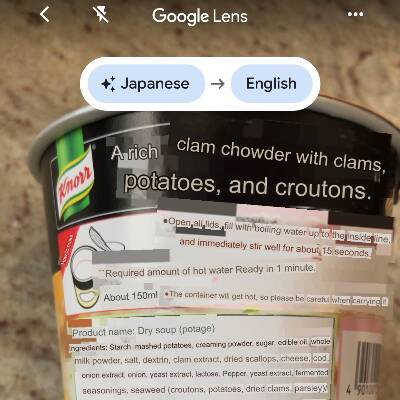 Clam Chowder Google Lens